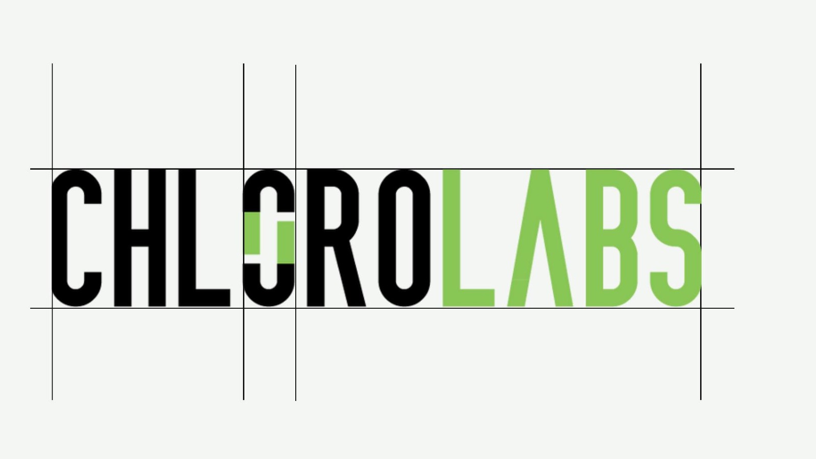 ChloroLabs wordmark construction with alignment guides